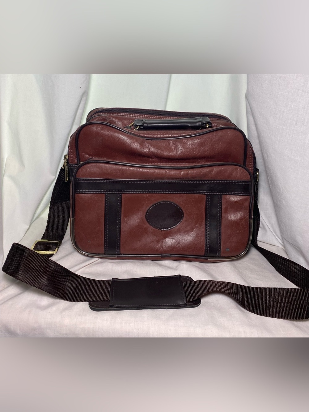 Coastar Vintage Brown Faux Leather Laptop Messenger Bag Briefcase 11.5”
